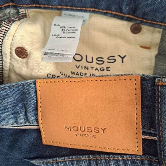 Moussy Japan Women's Straight Leg Howa Factory Distress High Waist Denim Blue 25 - Picture 8 of 8